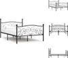 vidaXL Bettgestell mit Lattenrost Schwarz Metall 120 × 200 Produktbild-Vorschau 1