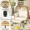 COSTWAY poltrona in vimini polyrattan con sgabello, Anteprima dell’immagine prodotto 5
