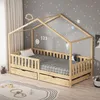 ML-Design dětská postel domeček postel 90x200 cm přírodní Náhled obrázku produktu 7