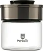 A clear studio shot of a glass storage jar with a metallic lid. Produktbild-Vorschau