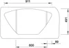 A technical drawing of a sink with dimensions. Náhled obrázku produktu