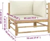 4-tlg. Garten-Lounge-Set mit Cremeweißen Kissen Bambus Produktbild-Vorschau 7