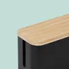Relaxdays Kabelbox für Steckdosenleiste, Bambus, Deckel, Produktbild-Vorschau 6