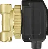A side view of a brass and black circulation pump. Podgląd zdjęcia produktu