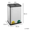 SVITA TC2X20 Mülleimer grau 40 Liter Abfalleimer Produktbild-Vorschau 4
