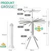Diagram showing the dimensions and features of a foldable clothes drying rack. Anteprima dell’immagine prodotto