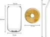 4er Set Trinkgläser mit Deckel und Trinkhalme aus Glas Produktbild-Vorschau 2