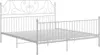 vidaXL Bedframe, wit, metaal, 200x200 cm Productafbeelding-voorbeeld 1