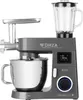 A multi-functional kitchen appliance with a blender attachment and a meat grinder attachment. Produktbild-Vorschau