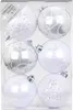 Weihnachtskugeln Dekorierte Kugeln Kunststoff 8cm 6er Set - Produktbild-Vorschau 1