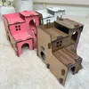 Hamsterhaus Mäusehaus Nagerhaus Holz Rosa 2-stöckig mit Produktbild-Vorschau 16
