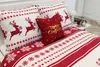 Christmas-themed bedding set with reindeer and snowflake patterns. Podgląd zdjęcia produktu
