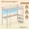 COSTWAY Hochbett Etagenbett 90x200cm mit Schreibtisch, Produktbild-Vorschau 3