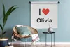 MuchoWow® Wandteppich Wandbehang Ich liebe - Olivia - Produktbild-Vorschau 4