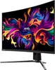 A curved computer monitor displaying a colorful abstract image. Produktbild-Vorschau