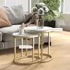 HOMCOM Couchtisch rund 2er Set Stapelbarer Beistelltisch Produktbild-Vorschau 5