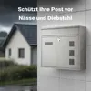Wiltec Briefkasten V12 Edelstahl 360 x 115 x 315 mm, Produktbild-Vorschau 5