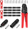 A set of solar connectors, crimping tools, and related accessories laid out on a white background. Produktbild-Vorschau