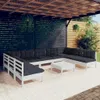 The Living Store 10-tlg. Garten-Lounge-Set mit Kissen Weiß Produktbild-Vorschau 2