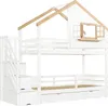 Letto a castello Sweiko, letto in legno, pino + MDF, scala Anteprima dell’immagine prodotto 12