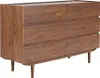 Miliboo - Kommode mit 6 Schubladen aus dunklem Holz B120 cm Produktbild-Vorschau 3