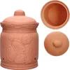 A terracotta potato pot with a lid, shown from multiple angles. Náhled obrázku produktu
