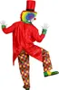 A clown in a costume is shown from the back, with one leg raised. Produktbild-Vorschau