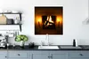 MuchoWow® Poster Kamin in einem dunklen Raum 75x75 cm - Produktbild-Vorschau 3