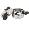 A stainless steel pressure cooker with its lid open, shown against a white background. Anteprima dell’immagine prodotto
