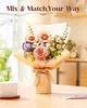 3D Houten bloem-puzzel, abrikozen dahlia – Doe-het-zelf Productafbeelding-voorbeeld 4