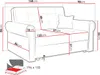 A diagram of a sofa with dimensions and measurements indicated. Náhľad obrázku produktu