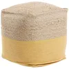 Pouf BELIANI Cotone beige e giallo con juta 44 x 44 cm, Anteprima dell’immagine prodotto 1