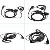 A collage of four images showing different angles and close-ups of a black headset with a microphone and a two-pin connector. Produktbild-Vorschau