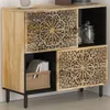 vidaXL Mobile laterale 80x33x75 cm in legno massiccio di Anteprima dell’immagine prodotto 1