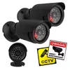 Set con due finte telecamere tubolari LED IR neri Anteprima dell’immagine prodotto 1