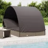 vidaXL 2-Personen-Sonnenliege mit Dach Grau 211x112x140 Produktbild-Vorschau 2
