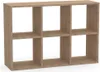A wooden cube shelf unit with six compartments. Produktbild-Vorschau