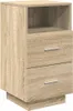 A standalone image of a wooden nightstand with two drawers and an open shelf. Anteprima dell’immagine prodotto