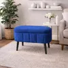 Hanah Home, kvalitný taburet Sax modrej farby, 100% Náhľad obrázku produktu 1