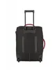 The back of a black rolling suitcase with red accents. Produktbild-Vorschau