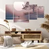 Bild auf Leinwand - Leinwandbild - 4 Teile - Mond Paar Baum Produktbild-Vorschau 7