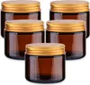 5x Kosmetiktiegel braun 60 ml mit goldenem Aluminium Produktbild-Vorschau 1