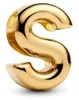 Pandora Charm Donna Lettera S Alfabeto Placcato oro 14k Anteprima dell’immagine prodotto 2