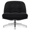 A black corduroy office chair with a chrome base, photographed from the front against a white background. Voir les images du produit