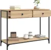 Konzolový stolík dub sonoma 100x34,5x75 cm kompozitné drevo Náhľad obrázku produktu 4