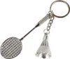 Metall Badmintonschläger Federball Anhänger Produktbild-Vorschau 1
