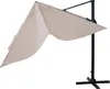 A cantilever umbrella with a cream-colored canopy and a black pole and base, shown against a white background. Anteprima dell’immagine prodotto