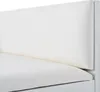 A close-up view of the white upholstered seat and backrest of a bench or shoe cabinet. Anteprima dell’immagine prodotto