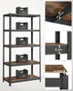A shelving unit with weights on shelves, with close-up images of shelf construction. Produktbild-Vorschau