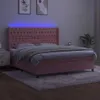 vidaXL Boxspringbett mit Matratze & LED Rosa 160x200 cm Produktbild-Vorschau 2